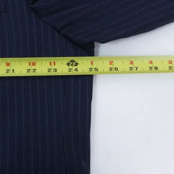 Brooks Brothers Golden Fleece Suit Italy Saxxon Navy Wool Stripe Madison 50R/42W